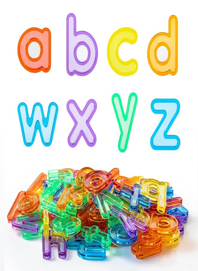 PreTrans 78 Pcs Plastic Letters for Kids - 3 Sets of Lowercase Alphabet Letters, Translucent Toys for Light Table, Ideal Light Box Accessories for Toddlers - Image 1